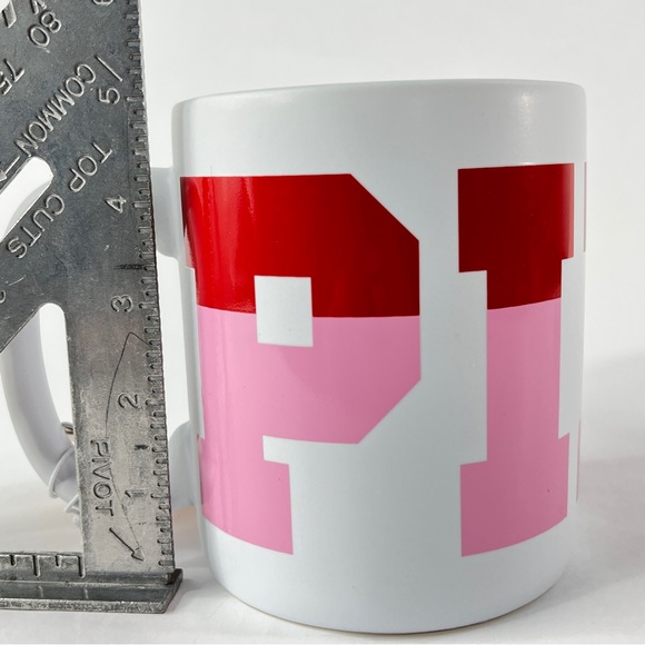 BIG PINK Coffee Mug 29.76 oz. "STAY COZY" Victoria's Secret Pink Red White - Picture 7 of 13